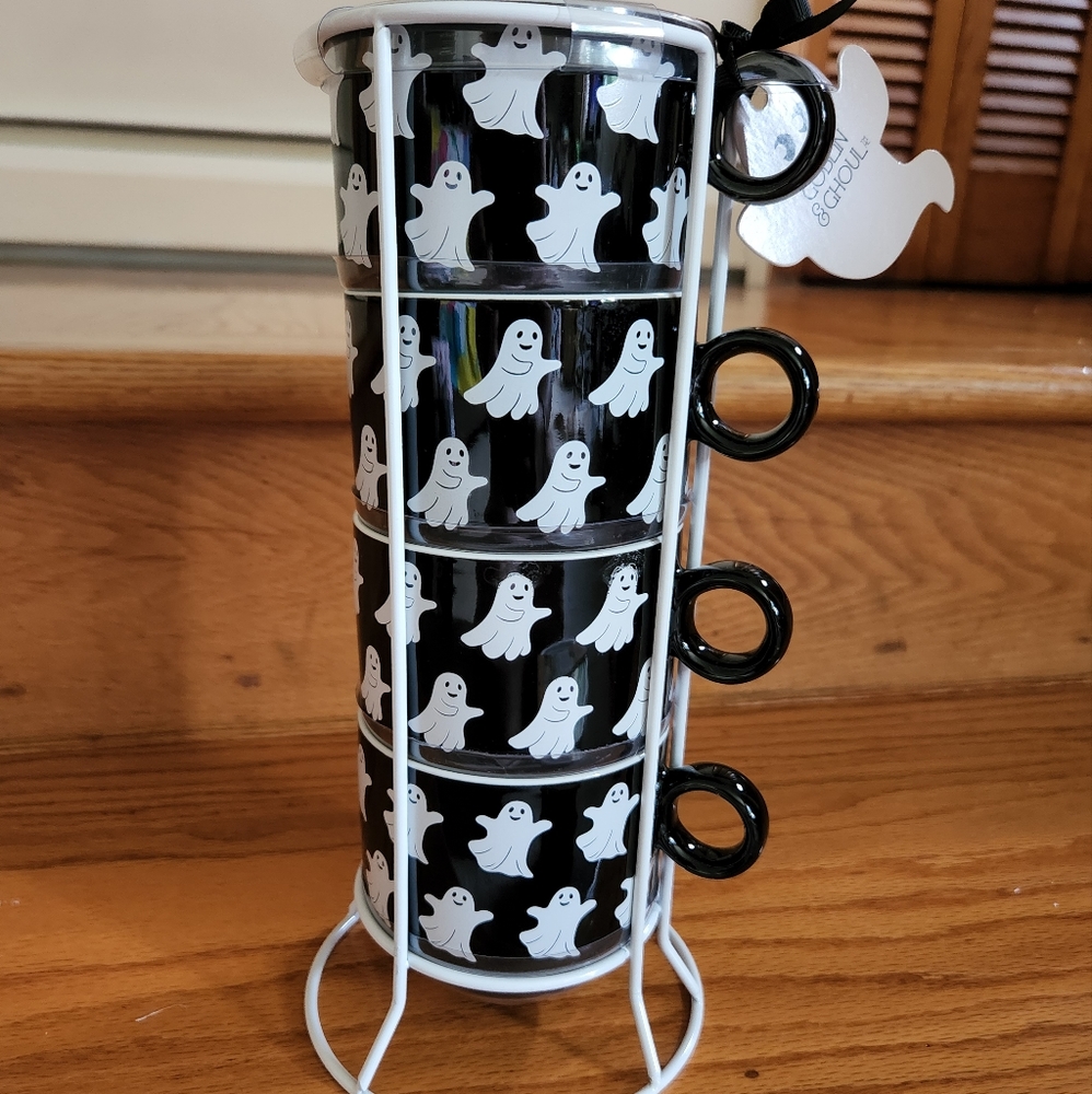 Ghost & Goblin stackable halloween ghost mugs
